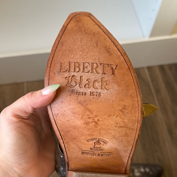 LIBERTY BLACK Paint Splatter Metallic Amy Western Leather Ankle Boots - Picture 7 of 7